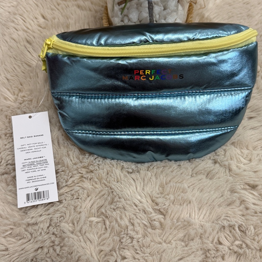 ✨Marc Jacobs Metallic Teal Cosmetic Pouch with Yellow Zipper✨ - Picture 5 of 9